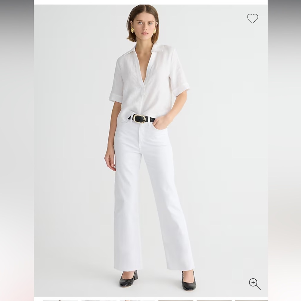 J. Crew White Flare Wide Leg Jeans High-Waisted